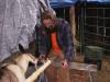 Barret and Marcus working on tipi poles